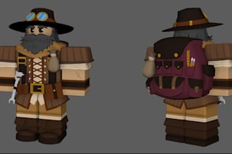 do 3d roblox model game assets ugc bundle weapon avatar rig 3d clothing blender