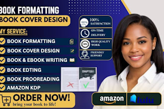 ebook formatting book cover design and manuscript proofreading for amazon KDP