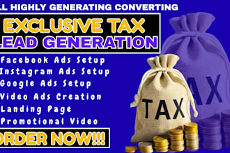 exclusive converting 5000 usa tax lead facebook ads google ads video ads