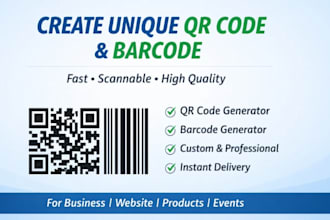 create unique qr code and generate qr code or barcode