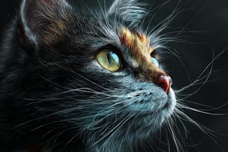create an epic pet portrait dog portrait cat potrait