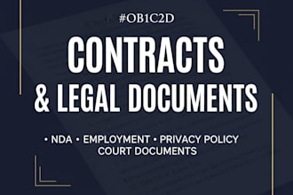 draft professional nda, service, employment contracts and privacy policy