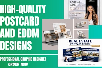 design real estate postcard, business postcard or eddm postcard