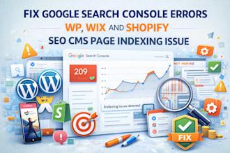fix google search console errors wp, wix and shopify seo cms page indexing issue