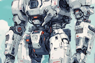 draw custom mecha or robotic illustration