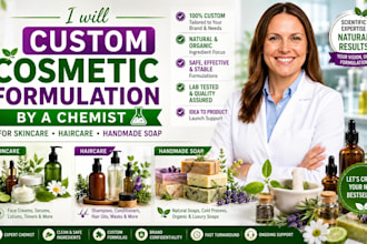 custom cosmetic formulation for skincare, haircare, handmade soap by a chemist