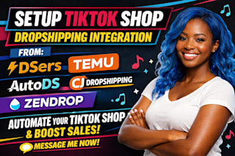 setup tiktok shop dropshipping integration from dsers temu autods cj zendrop