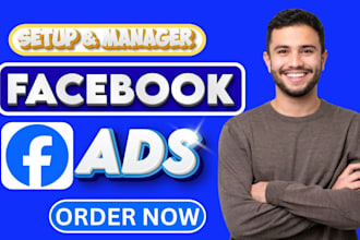 setup and manage facebook ads advertising marketing campaign