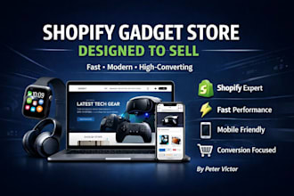 build a sales focused shopify gadget store with proven design
