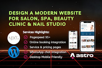 design modern website for salon, spa, beauty clinic or nail studio
