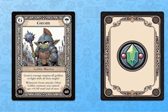 design custom tcg trading card illustration fantasy art card templates rule book