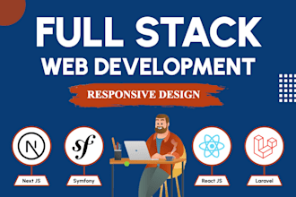 develop a responsive website using react, node js and laravel