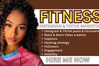 manage your fitness social media, create reels, posts, fitness tiktok marketing