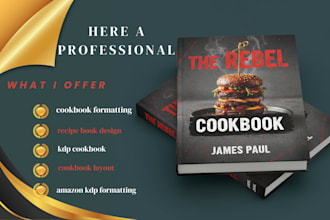 format and design your cookbook for amazon KDP kindle and print publishing