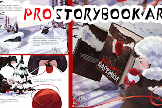 create charming children storybook illustrations and character designs