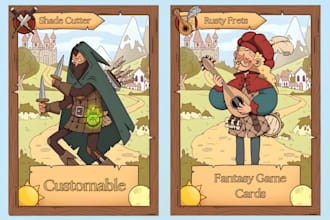 design custom fantasy tcg mtg card templates, card frame for board game or dnd