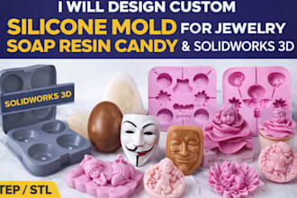 design custom silicone mold for jewelry soap resin candy and solidworks 3d