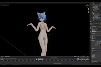 rig 3d model, vrchat, vroid model, koikatsu, mmd,arkit blendshape, mmd, iclone