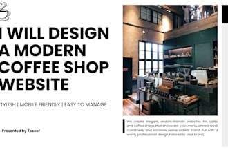 design a modern coffee shop website