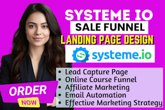 build systeme io sale funnel, systeme io landing page systeme io website