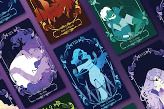 design artistic tarot cards, oracle, zodiac, tcg playing card and board game box