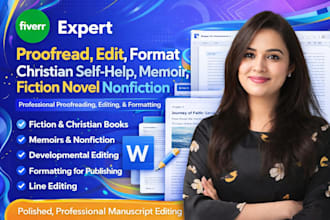 proofread and edit,format fiction novel, poetry,memoir developmental book editor