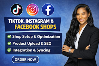 setup tikotk shop facebook shop instagram shop with shopify integration