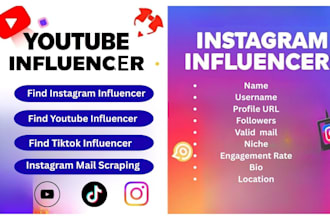 do targeted instagram and youtube influencer research with verified mail list