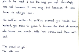 provide manual handwriting and handwritten letters for you