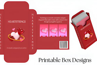 design card box, dielines, card packaging, card games and print ready templates
