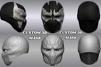 design 3d mask 3d helmet cosplay armor model 3d printed mask for 3d printing stl