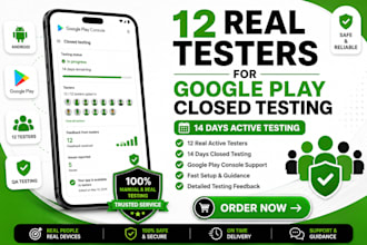 do 14 days testing for closed testing, app reviews, and provide 12 testers