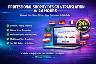 design professional shopify banner, template and translate your store in 24 hrs