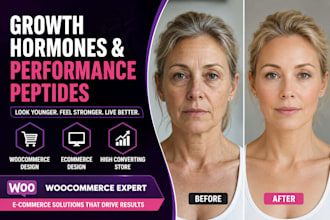 design high converting woocommerce store for peptide performance hormone brands