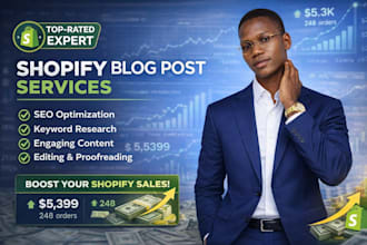 write SEO optimized high ranking blog post for shopify store traffic growth