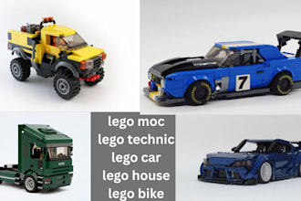design custom lego cars, houses, and ships with pro PDF manuals and part lists