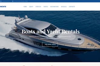 build boat cruise rental website,yacht booking website, rental booking system