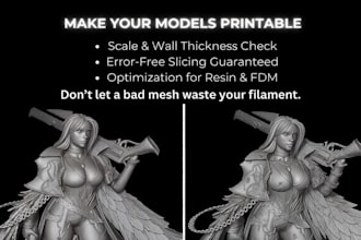 repair character or miniature stl file for resin and fdm 3d printing