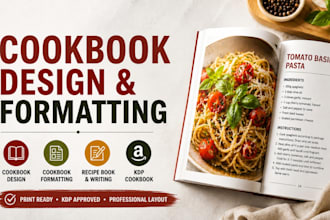 cookbook design, cookbook formatting, recipe book and KDP cookbook writing