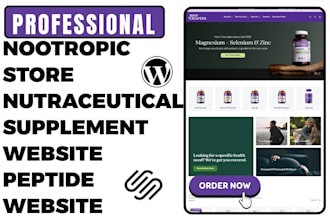 design nootropic store nutraceutical supplement website peptide website