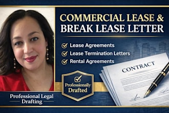 draft commercial lease, lease agreement, break lease letter, lease termination