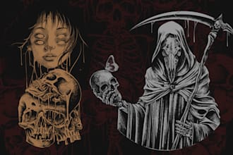 design custom streetwear, horror tshirt design