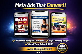 design your social media  facebook ads post, ad creative, carousel post