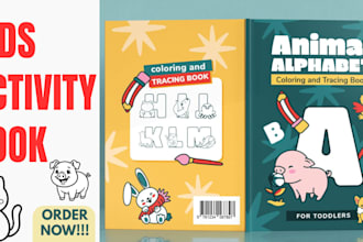create kid activity book, puzzle book, coloring book and children book