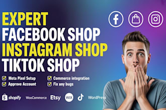 setup instagram shop,tiktok,facebook shop ,fix meta pixel,shopify