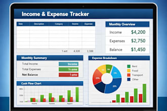 create a custom excel template for tracking income and expenses