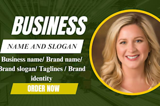 create an iconic business name and slogan  brand name and brand identity