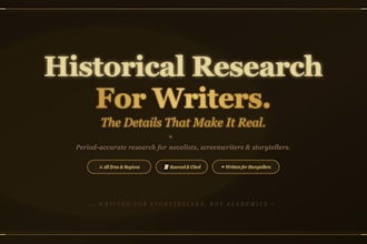 research historical facts and details for your novel, script, or story