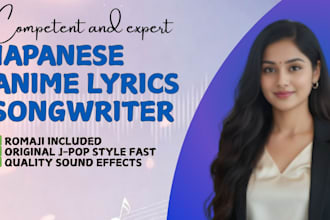 write original anime opening ending lyrics in jpop style or mastering and mixing