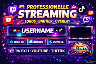 professionelle streaming logo, banner, overlay